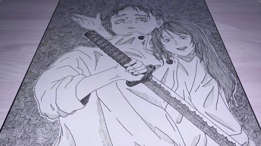 Post by 九重みい🐟 on X: 4年前のペン画