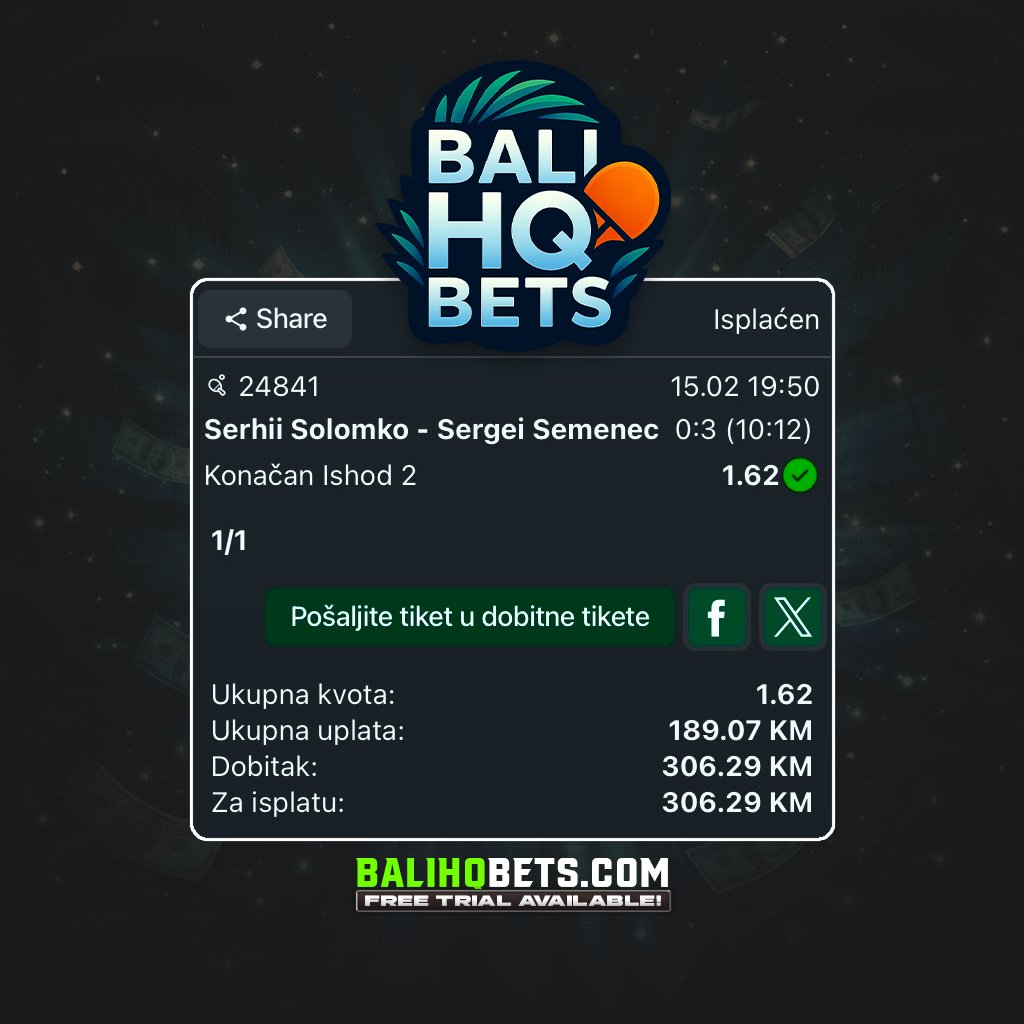 💥BANG BANG💥

#Tabletennis #SportsBettingX #BettingX