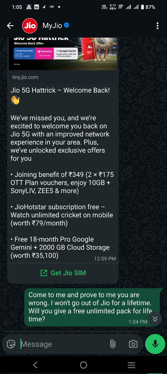 iamG_N_R's tweet photo. @JioCare @reliancejio The reason I like @airtelindia is I didn't get any network issues while browsing. Yes @airtelindia do have problems while in normal calls but the network is never interrupted unlike Jio. Sorry,@reliancejio prove me wrong. https://t.co/ZWmVEx9gn5