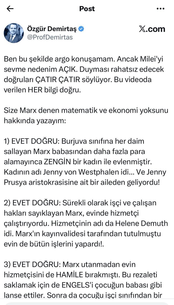 Sayın Demirtaş, bu cevabın konusu olan gönderisini silmiş. (Bunu hep yapıyor, emperyalizm destekçiliği yaptığı gönderilerini de sonra silmişti.)
Neyse ki gönderinin görüntüsünü alanlar olmuş. Ben de şuraya iliştireyim ki cevap havada kalmasın.