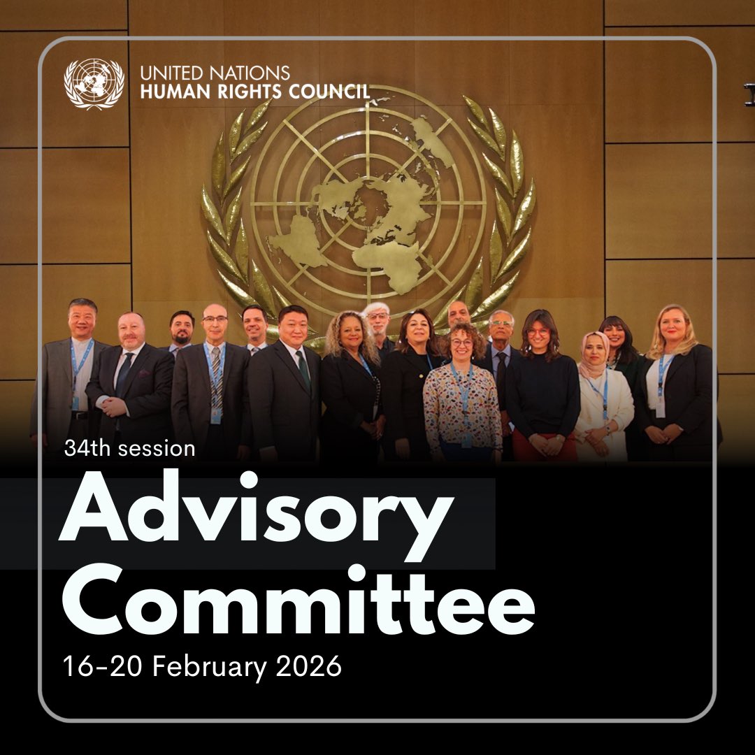 🟤 The <a href="/UN/">United Nations</a> Human Rights Council’s “think tank” is meeting to discuss:

- #ArtificialIntelligence 
- neurotechnology
- plastic pollution
- rising sea levels
- other new #HumanRights topics

🗓️ 16-20 February 2026
🏛️ Room XVI, <a href="/UNGeneva/">United Nations Geneva</a> 
 
INFO ➡️ ohchr.org/en/hr-bodies/h…