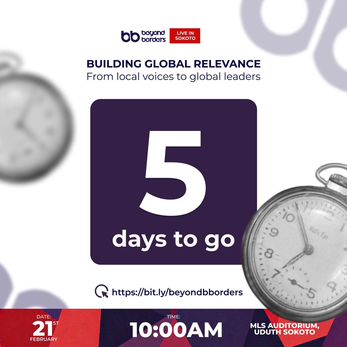 beyondbborders's tweet photo. 5 days to go!

Beyond Borders is happening LIVE in Sokoto and we need hands on ground to make it smooth.

If you are organised, reliable, and you want to be part of something meaningful, volunteer with us! 

Apply Via: https://t.co/92IjX85abv https://t.co/VRDWuqyO9D
