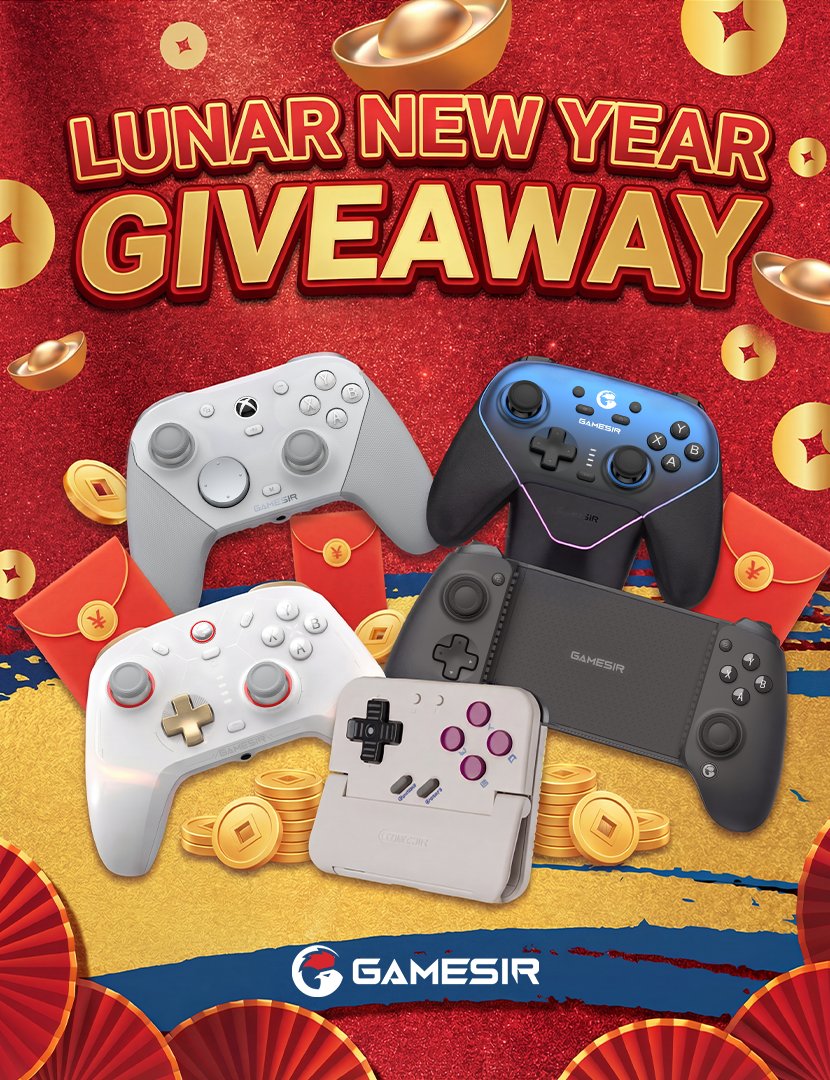 ❤️Giveaway Alert: GameSir Lunar New Year controller bundle❤️  

Perfect for Xbox: G7 Pro 
Perfect for PC: Cyclone 2 
Perfect for Switch1/2 : Super Nova 
Perfect for Mobile: G8 Plus 
Perfect for Retro Emulation: Pocket Taco  

And perfect for lunar new year: GameSir controller