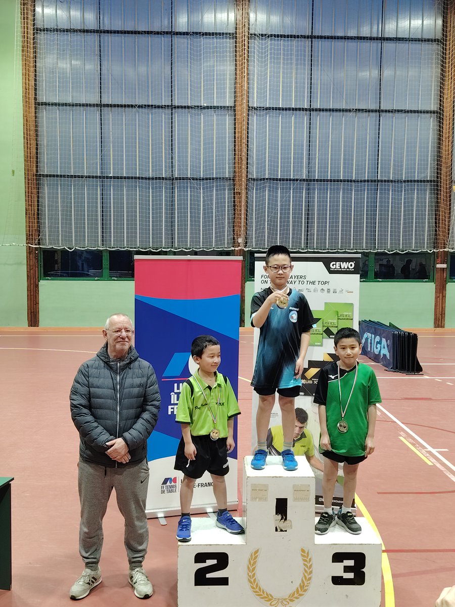 Podiums du top de détection d'Île-de-France de tennis de table.