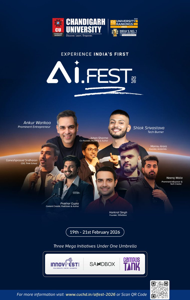 MissMohiniSingh's tweet photo. Learn, build, and showcase AI skills with top mentors at AI Fest 2026! 🤓 #IndiaAIFest

https://t.co/jB2ZXjHCp2 https://t.co/hcnuadnDUn