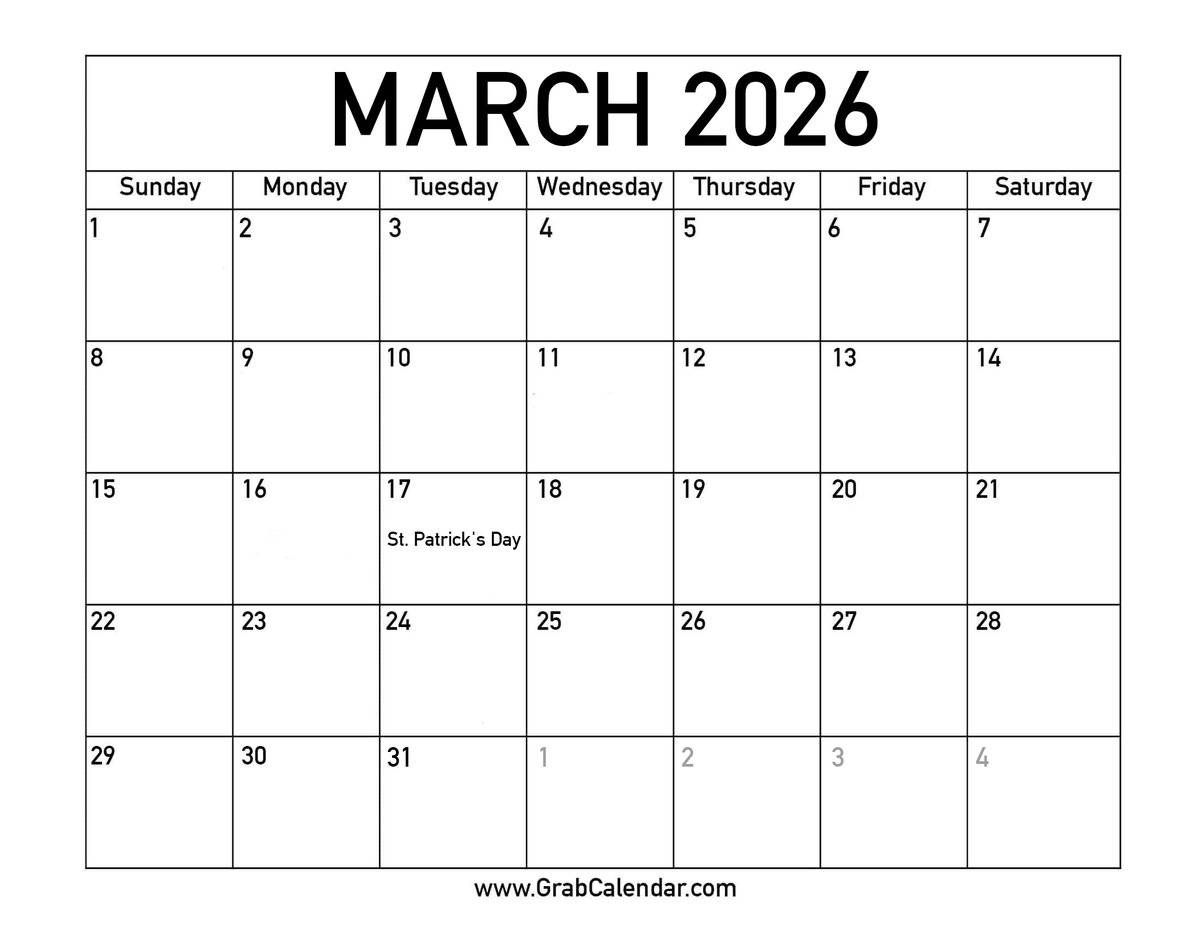 CalendarGrab's tweet photo. 📅 Get your March 2026 calendar ready!
Download a printable version now and stay organized ➡️ https://t.co/5N6wwLz8qz
#March2026 #PrintableCalendar #DownloadNow https://t.co/jCHNdla2k8