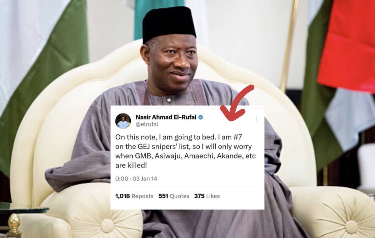 Since 1999, there has been no President and his close aides whom Nasir el-Rufai has not lied about. 

Remember that on Friday, January 3, 2014, he accused then-President Goodluck Jonathan of having a killer squad that had been instructed to kill General Buhari, Asiwaju Bola