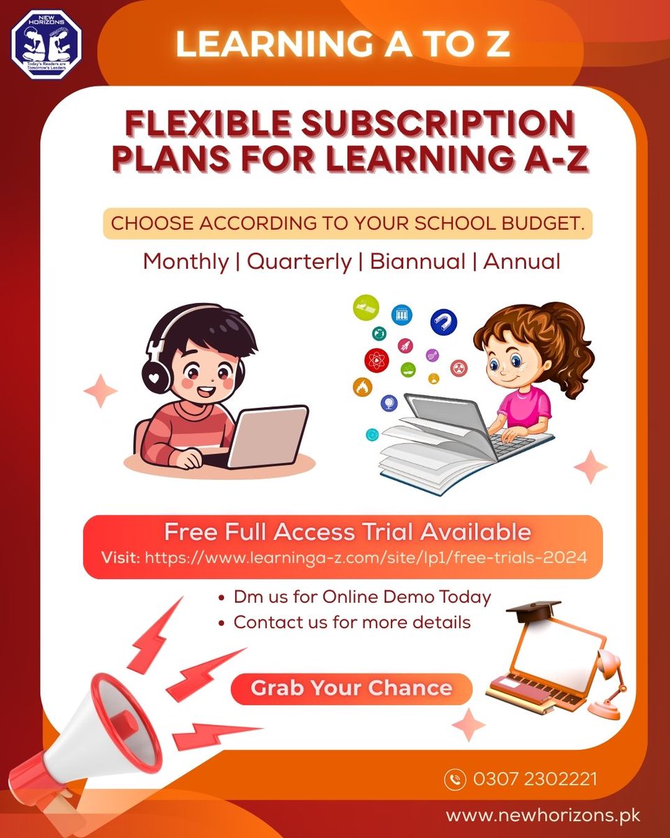 newhorizonsisb's tweet image. We’re excited to share that Learning A-Z, one of the world’s leading digital reading and literacy platforms, is now available with flexible subscription plans. Access the full platform through a free trial: learninga-z.com/site/lp1/free-… #LearningAZ #edtech #newhorizonsislamabad