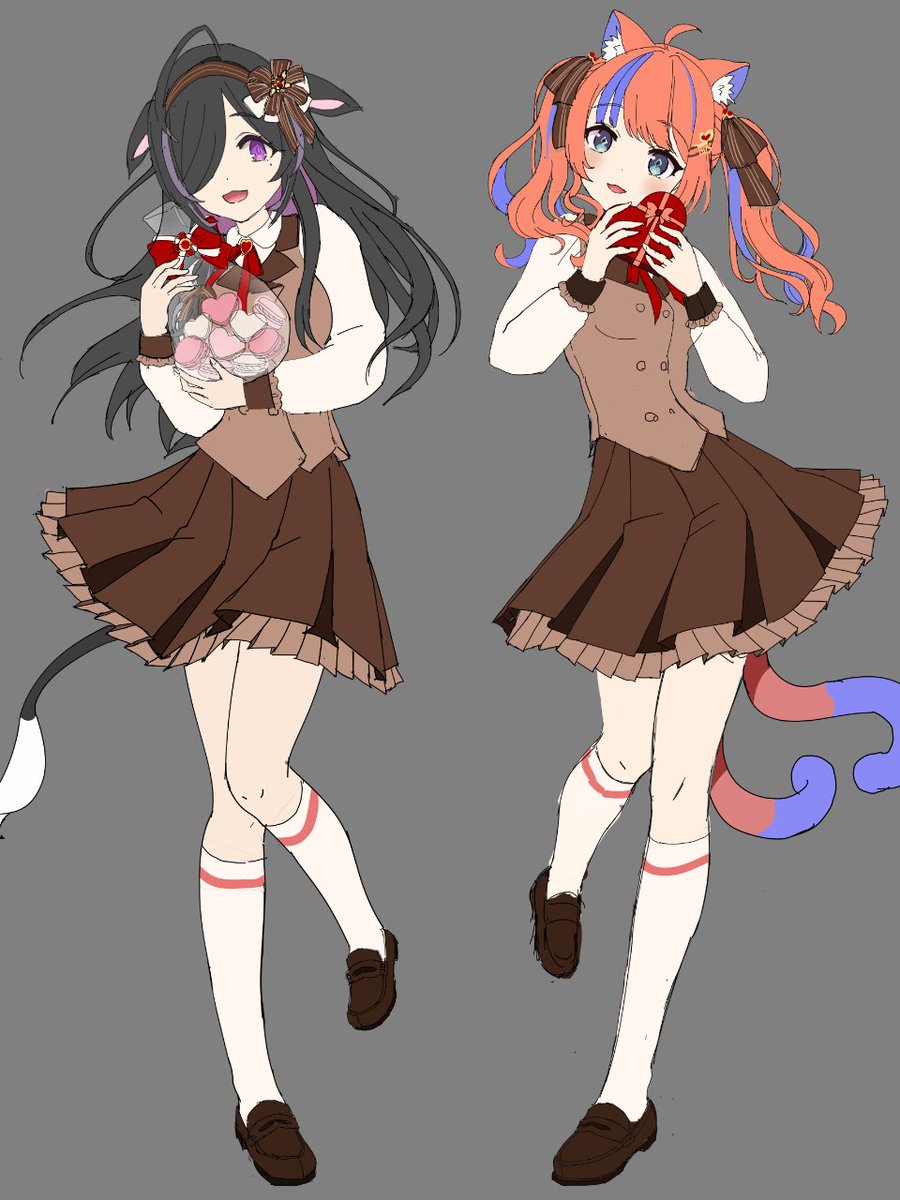 uren_mito's tweet photo. バレンタインイラストのラフです。 https://t.co/mrfFDfAQ2v