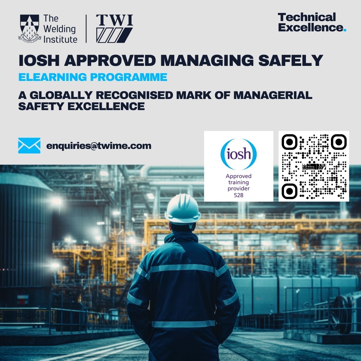 twiuae's tweet photo. Build a safer workplace with TWI Middle East’s IOSH-approved Managing Safely eLearning—the globally recognised standard for managers &amp; supervisors.
🔗Learn more: https://t.co/5IFoBbcznm
📧Enquiries@twime.com

#ManagingSafely #HealthAndSafety #IOSH #TechnicalExcellence https://t.co/9ucI1y7ka2