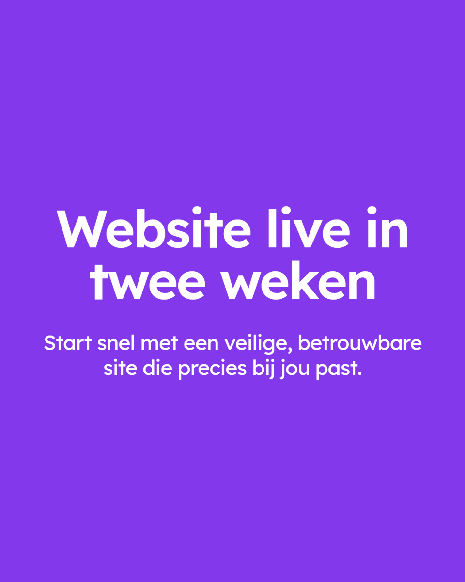 Wil je een website binnen twee weken live? Met slimme strategieën garanderen we een veilige, betrouwbare site. Geen gedoe, wel resultaat. Snel, veilig en volledig in jouw stijl online!