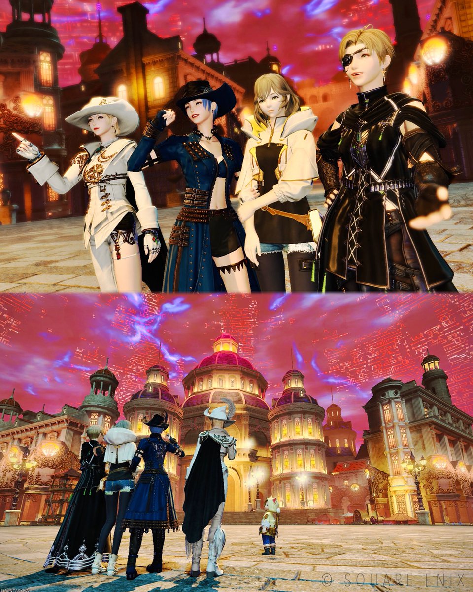 ヒメちゃんが3層クリアのお祝いに駆けつけて来てくれた🥹💘流れ?でエキルレにも付き合ってもろた(*´艸`*)観光気分な女子たち🧳🚞

#FF14 #ミドラン