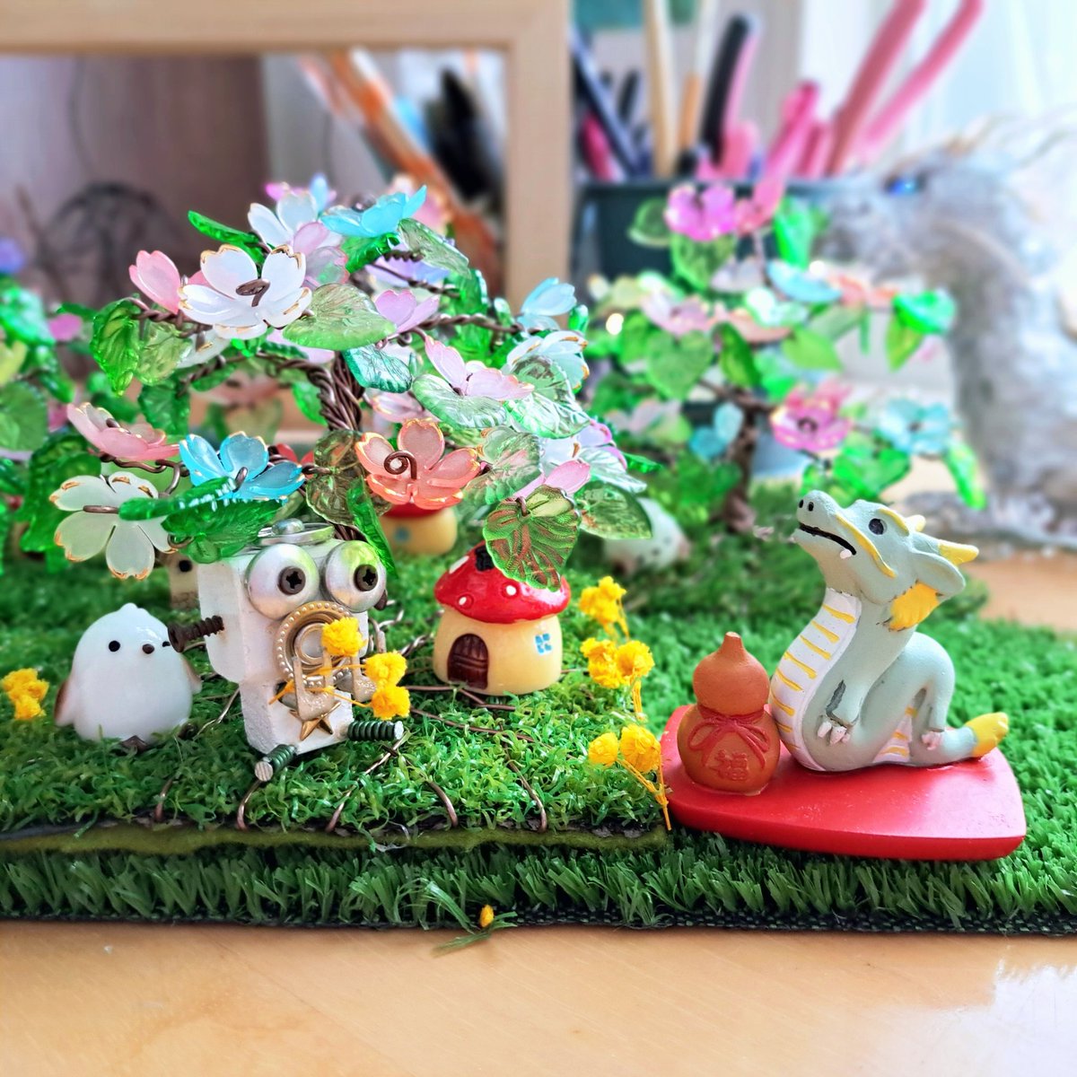 お花見🌸🍶✨🐉
チョボット君も参加🤖

春よ～