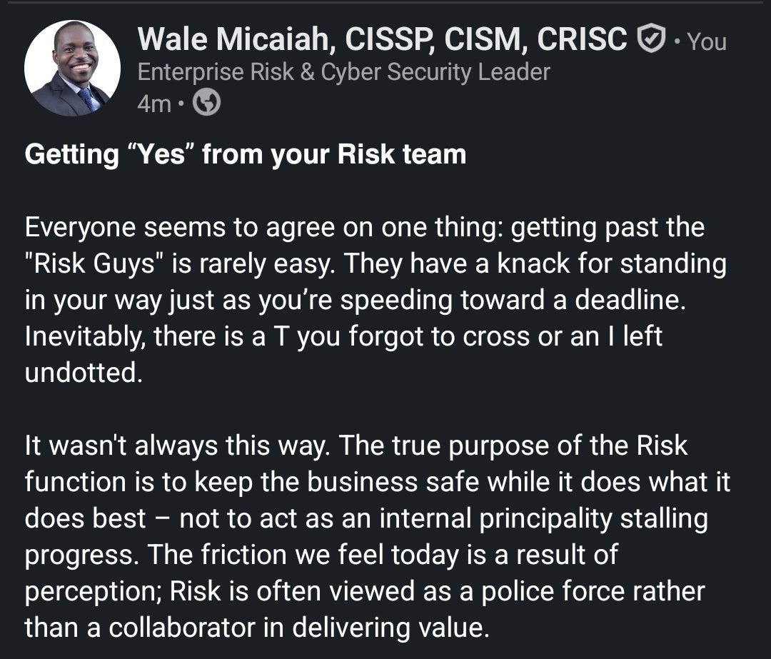 Getting "Yes" from your Risk Team

linkedin.com/posts/activity…
