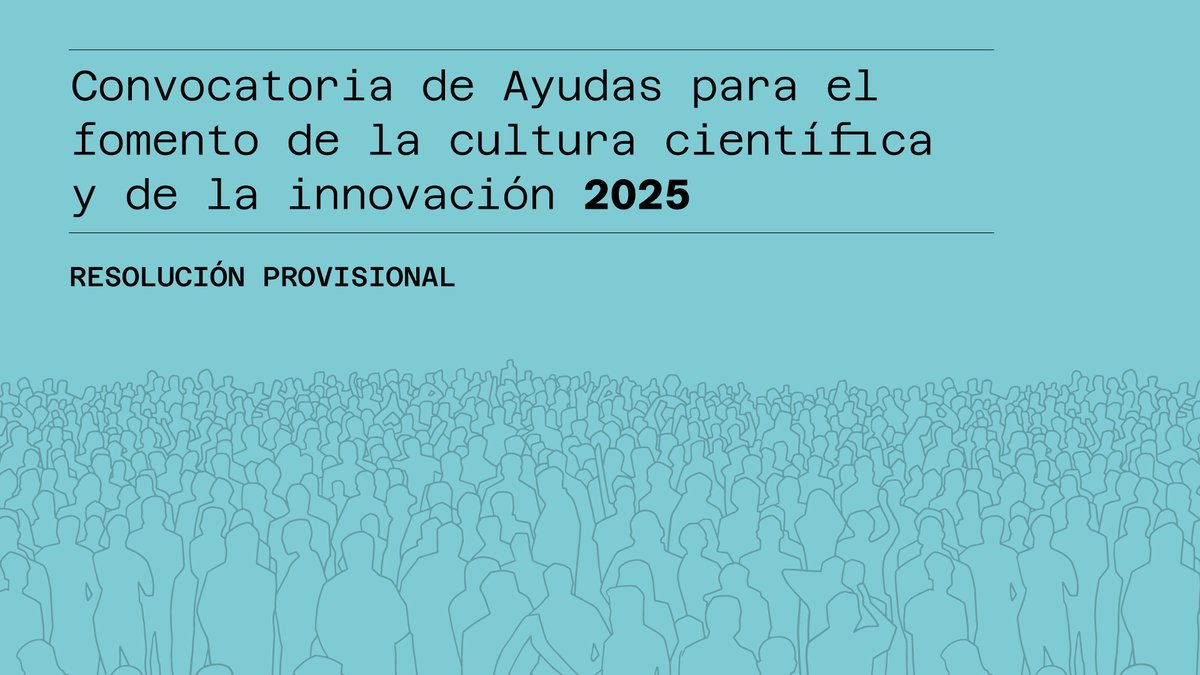 📢#FECYT publica la resolución provisional de la Convocatoria de ayudas para el fomento de la cultura científica 2025.

🗓️El plazo para aceptar las ayudas o presentar alegaciones finaliza el 27 de febrero de 2026.

👉fecyt.es/actualidad/fec…