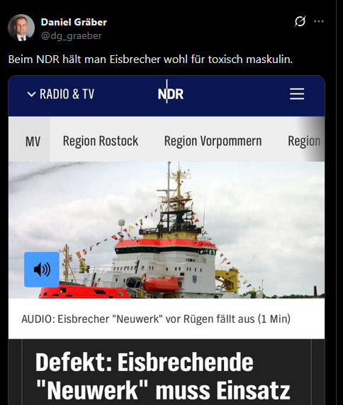 Walnusskipferl's tweet photo. @nureineexe @VDS_weltweit Es scheint für die Milieustammtische verpflichtend zu sein, sich mit #Neuwerk-Verblödung zum Deppen zu machen.😂 

Ein Daniel Gräber ... https://t.co/5UgOdtSHa1