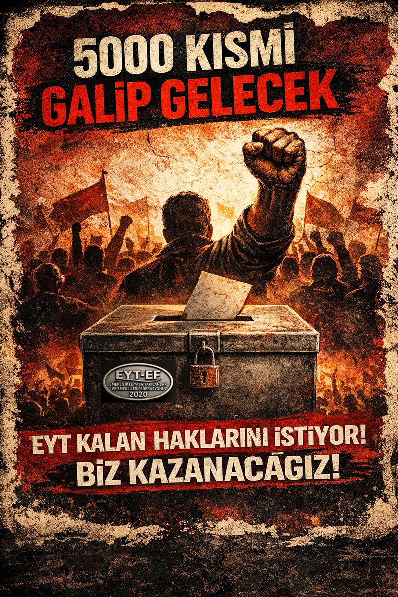 5000 PRİM VE KISMİ EMEKLİLİK HAKTIR ‼️ 
EYT KALAN HAKLARINI İSTİYOR 💯 
<a href="/Akparti/">AK Parti</a> <a href="/MHP_Bilgi/">MHP</a>
<a href="/RTErdogan/">Recep Tayyip Erdoğan</a> <a href="/dbdevletbahceli/">Devlet Bahçeli</a>
<a href="/isikhanvedat/">Prof. Dr. Vedat Işıkhan</a> 
#5000KısmiGalipGelecek
#EmeklilerSizeKaybettirecek