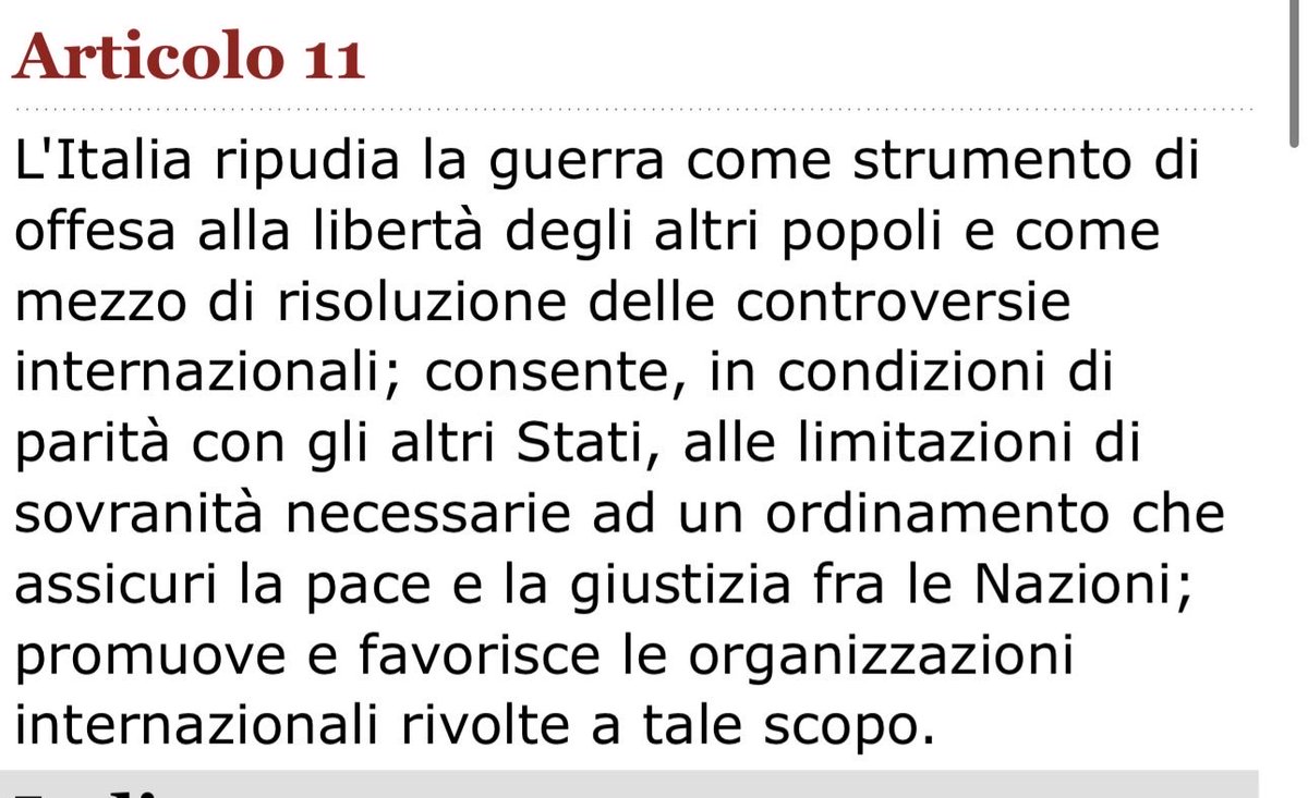 Mi sfugge in che modo il raffazzonato (e inesistente) ruolo di “Paese osservatore” nel Board of Peace rappresenti una “condizione di parità con gli altri Stati”. A meno di non dare per scontato si possa allegramente aggirare la Costituzione senza neanche renderne conto.