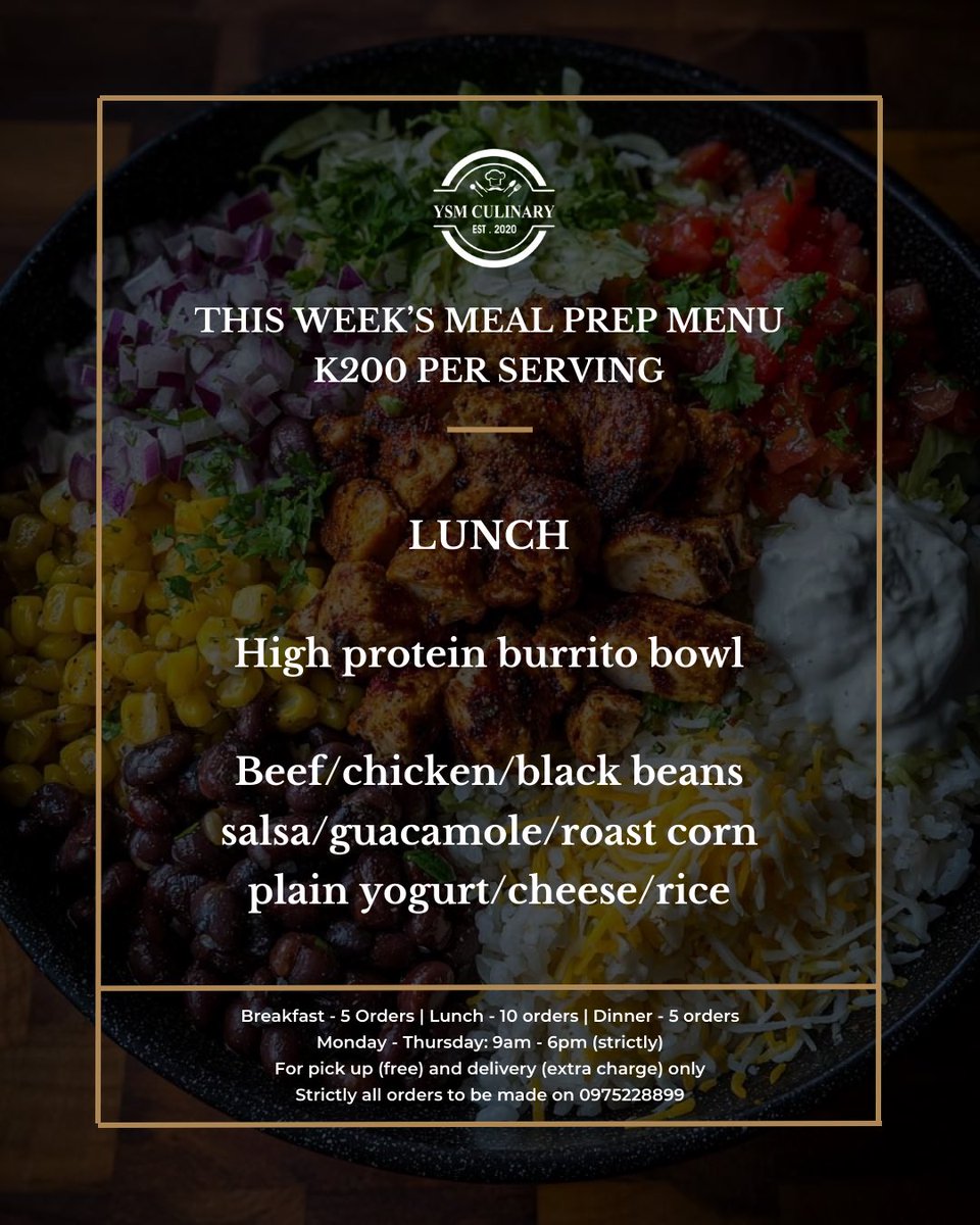 Introducing your Tuesday to Friday menu. Let’s eat clean this week! Secure your orders using 0975228899 now