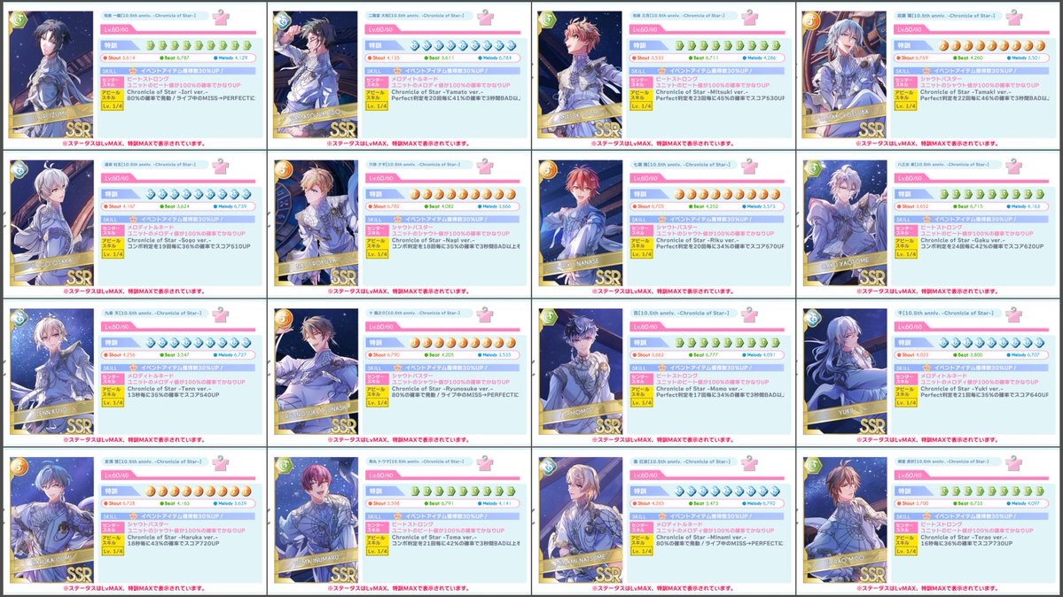 ［10.5th anniv. -Chronicle of Star-］衣装 アピールスキル メモ