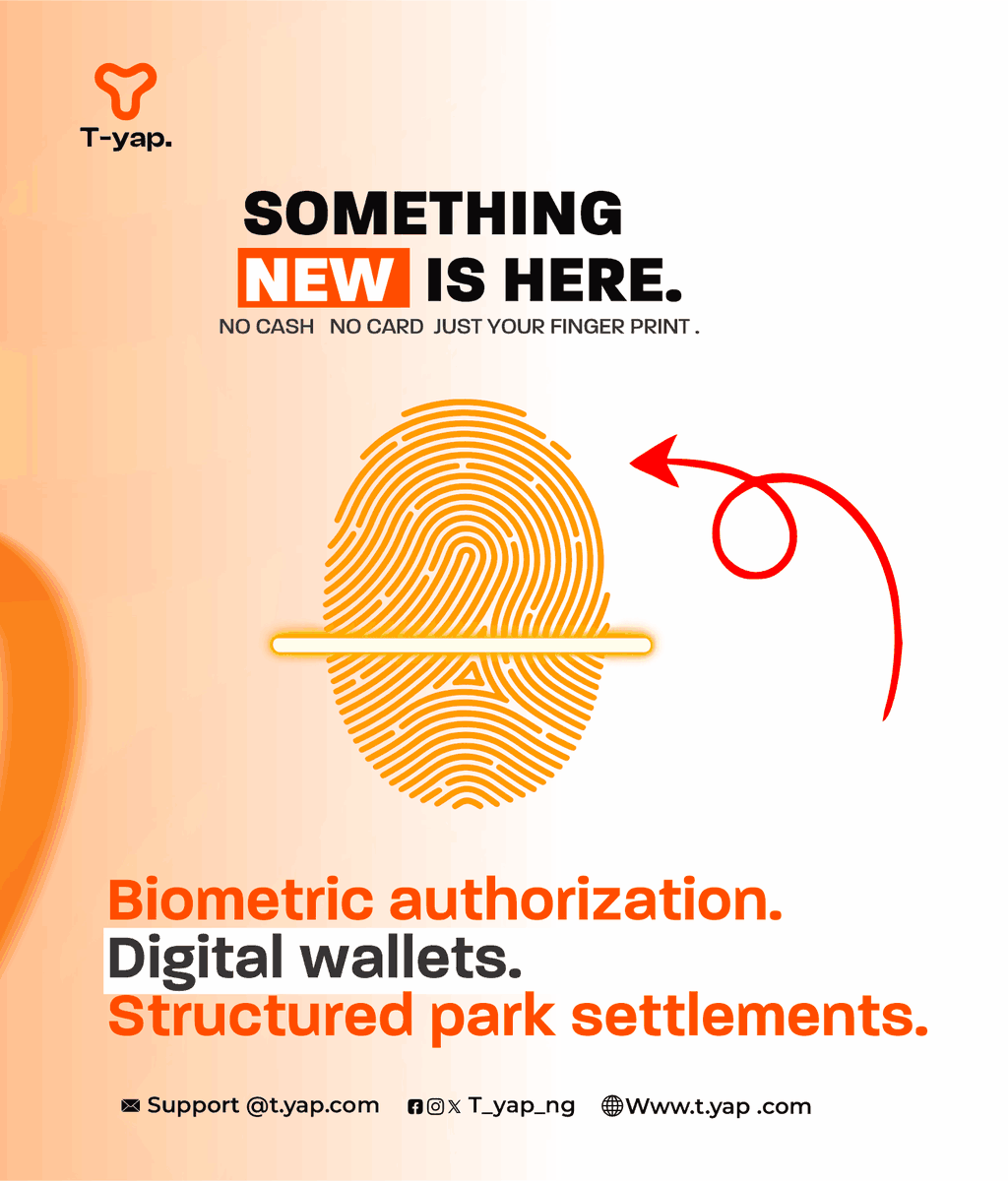 T_YAP__NG's tweet photo. Biometric. Digital. Structured.
This is the new standard for transport payments. This is T-Yap.

Join the waitlist now:- https://t.co/7ng3w4c8kr https://t.co/p1N74oC9N9
