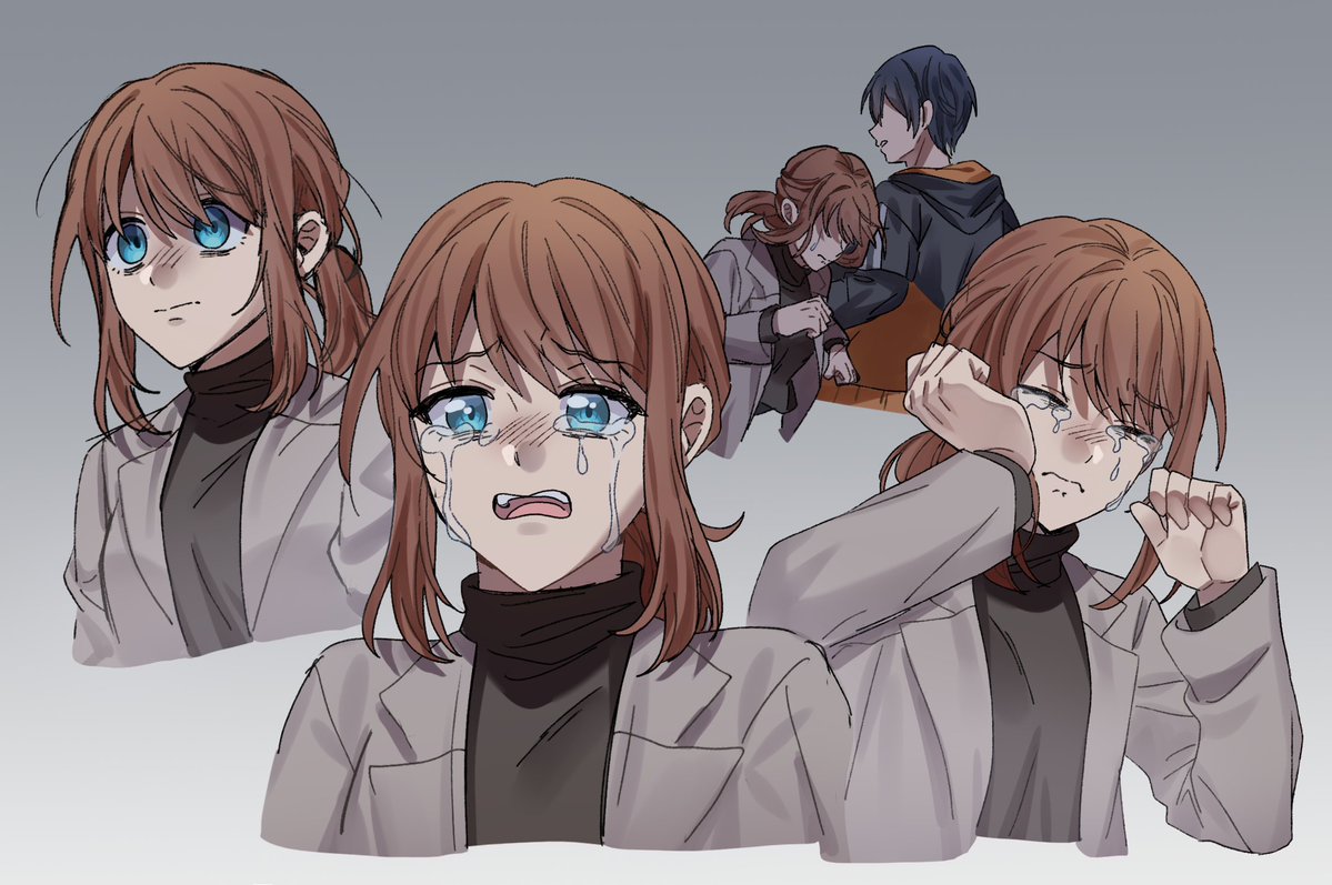 anzubowl's tweet image. "please don't put this much trust in me"
"i can't do this anymore"

anzu doodles i decided to color, bc mainstream megasphere chapter 1 wants to put me in an early grave