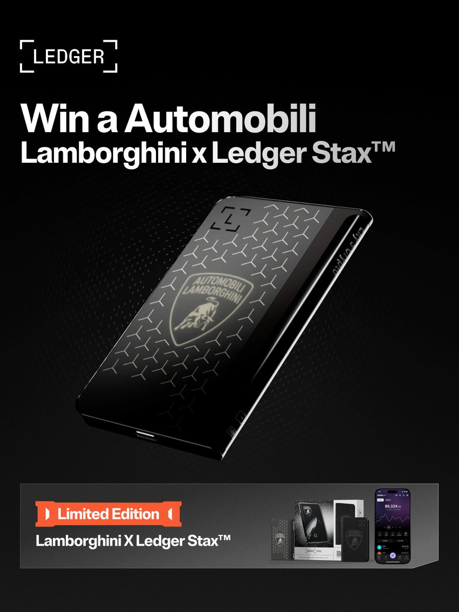 2025 Goal: Buy a Lamborghini 🏎️

2026 Reality: Win the Automobili Lamborghini x Ledger Stax 🔐

Lamborghini DNA. Just... pocket-sized.

We’re giving away 3 exclusive sets to the community.

Follow <a href="/Ledger/">Ledger</a> + tag the friend who promised you a Lambo last cycle 🏁