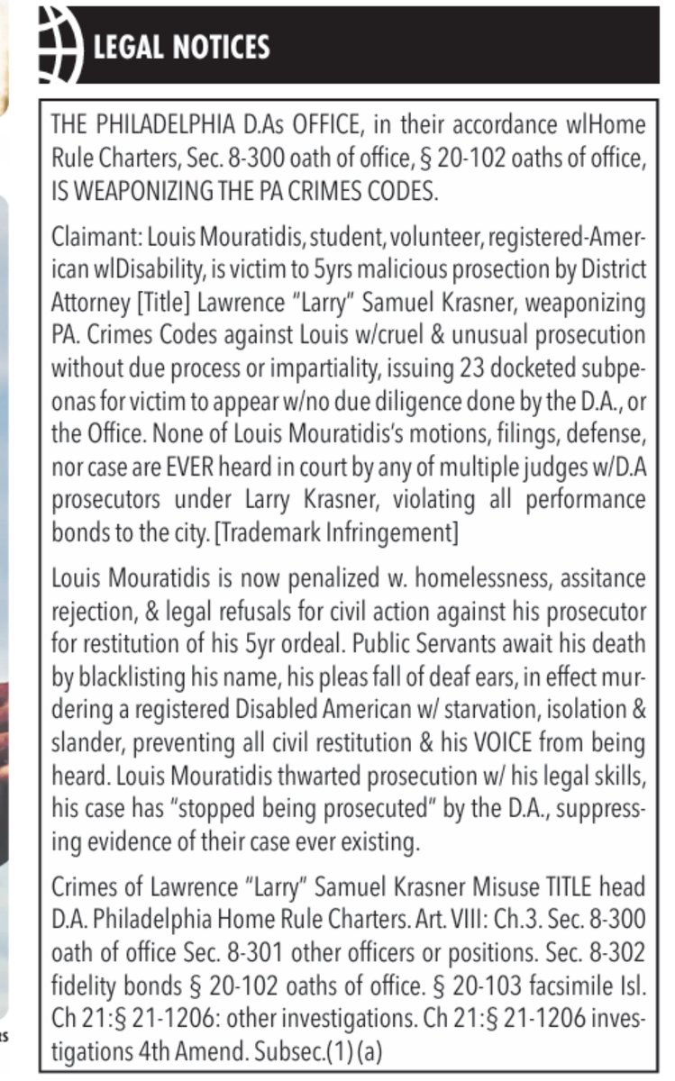 LM04121977's tweet photo. @Sc4Cjr @justice360sc @ROOTandREBOUND @ACLU_SC @Blklivesmatter I need help, It has been proven that Philadelphia Democrats has committed RICO court crimes.
Judge perfumed JUDICIAL ATROCITIES OF LAW, accepts the peoples pay &amp; not execute Legal conclusions of law Pa.R.Crim.P.R 573. https://t.co/3NwWQI4Jx1 https://t.co/D36wcUK8xn