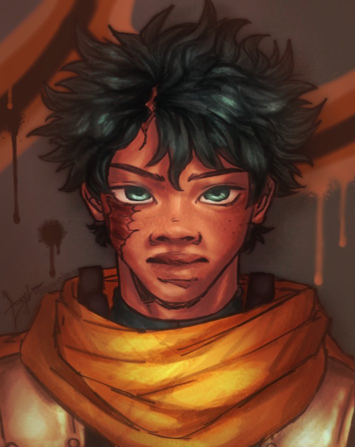 I forgot to post this here hello again guys feel my wrath once more #deku 
also I changed the way I draw him a bit so he looked less Eurocentric