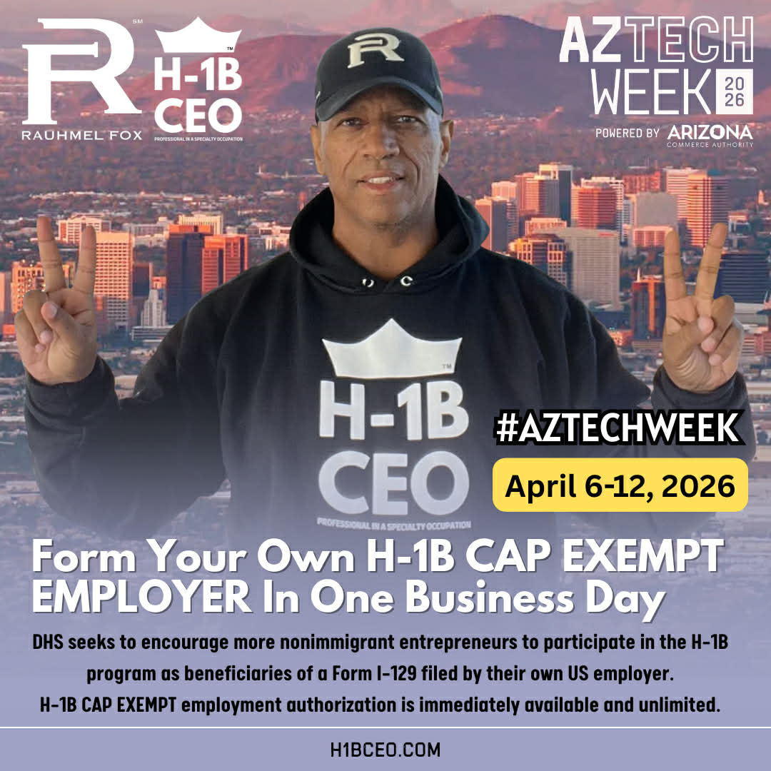 Pre-Incorporation Training Day: Form Your Own H-1B Cap Exempt Employer In One Business Day during AZ Tech Week #AZtechWeek April 7, 2026, 12 PM - 4 PM, MST partiful.com/e/SqTpMnLqoinm…

Includes how to obtain Apple Developer Membership Fee Waiver and publish your first iOS mobile app.