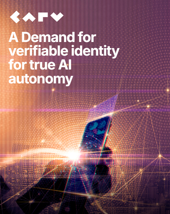 carv_official's tweet photo. CARV is answering the demand for verifiable identity for AI autonomy.

Agents must be able to prove who they are, what data they’re authorized to access, and which actions they’ve executed. Without cryptographic identity and auditability, “autonomy” is just API automation.

Verifiable identity is the foundation for accountable, sovereign AI.