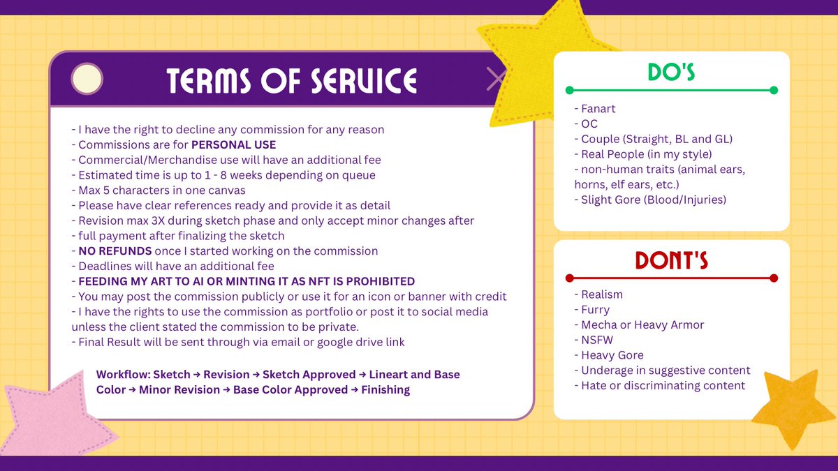 (💛&amp; ⟳ are very appreciated)

— ⋆⋅Nerddmel’s Commission⋅⋆ —
Hello! I'm offering art commission from regular to chibi, both for local &amp; international. 

Feel free to DM me if you’re interested or ask any questions ^^

#VGenComms #commissionsopen #opencommissions