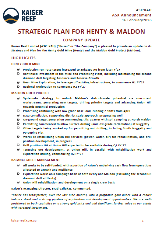 Kaiser Reef Limited tweet media