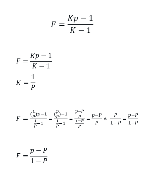 My Best 3 formulas i coded into my OpenClaw to manage bankroll on Polymarket

and that’s exactly how i got to +$2,300 instead of random eyeballed sizing

1) prediction market kelly 

(size only when edge is real)

F = (p − P) / (1 − P)
p = my probability, P = market price, F =