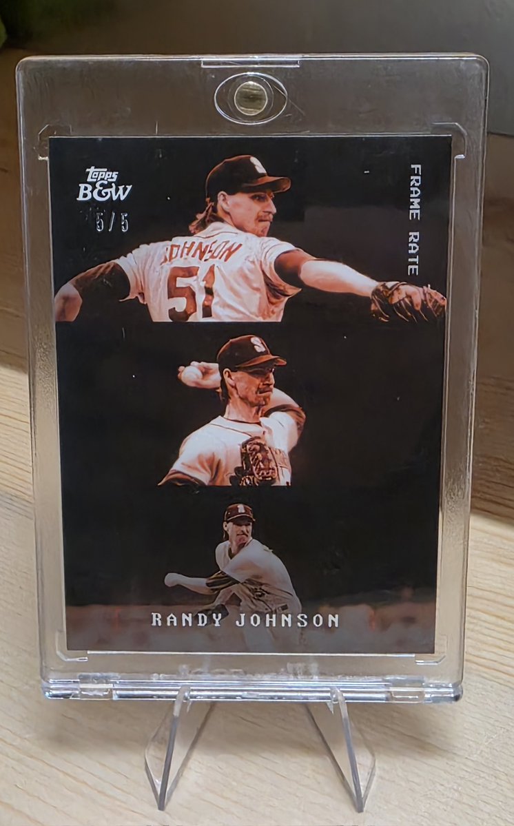 petersonryan22's tweet image. Recent pick up. Love this Big Unit card! @Topps B&amp;amp;W are awesome cards. #BigUnit #Mariners