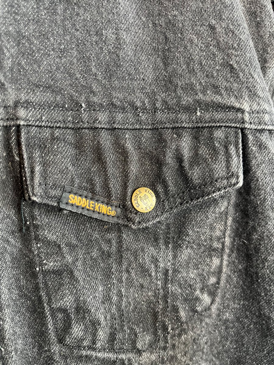 RECOMMEND 80s SADDLE KING WESTERN KEY black denim jacket made in 