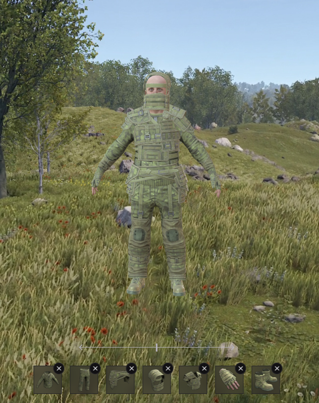 Is the new "Thorned Love" T2 armor green camo?

I put together a quick budget option vs Forest Raiders

$15 vs $383 (25x cheaper)