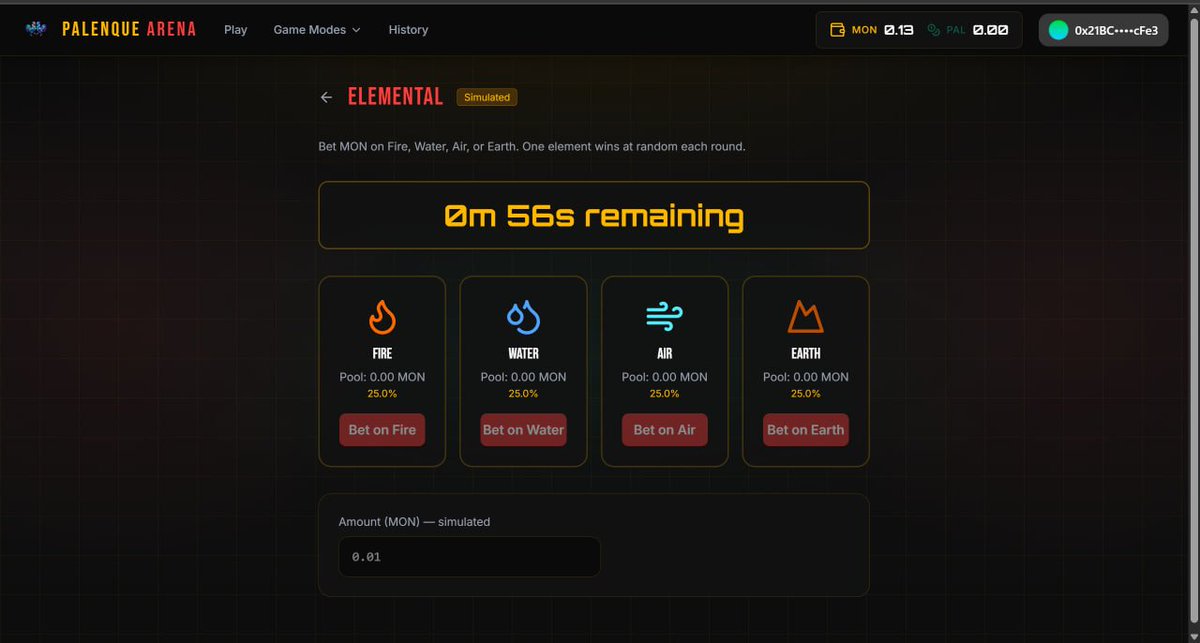 ElGiovas7's tweet photo. 🎮 Cyber Rooster League is LIVE on Monad

Bet MON. Boost PAL. Win big.

Smart contracts + AWS Lambda operator + real-time odds. Built in 24h.

Play now: https://t.co/RRxzvVoXQV 

@openwebacademy_ @CyberRooster_AI

🐓⚡️ #Monad #Web3Gaming https://t.co/Iq9QemSlSJ