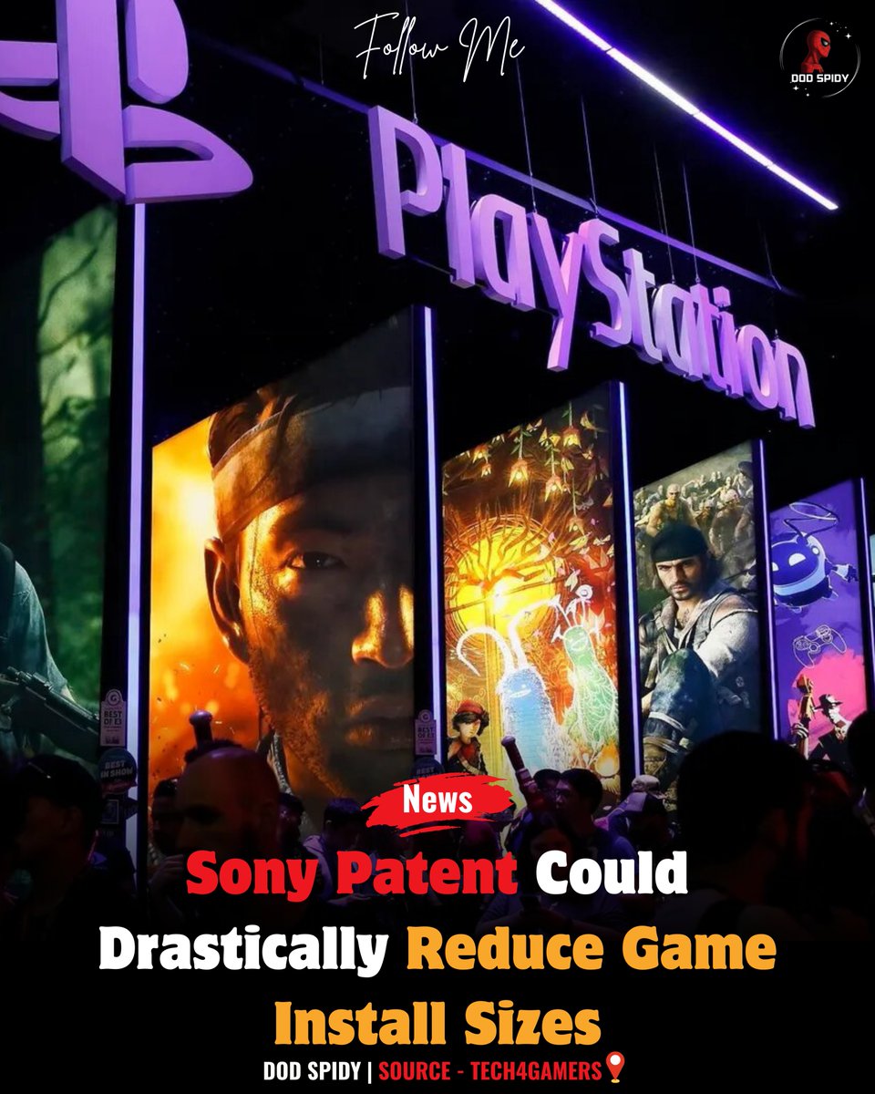 DodSpidy's tweet image. Sony has filed a patent that could reduce video game install sizes by optimizing data and removing unnecessary files, potentially improving storage efficiency and download speeds.

#Sony #GamingTech #GameStorage
