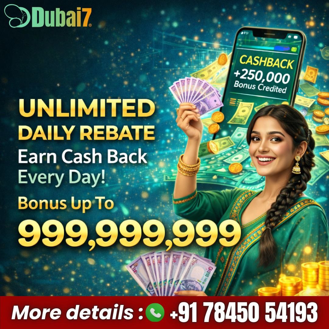 zaradubai25's tweet image. 💸 Enjoy **Unlimited Daily Rebate** and earn exciting cashback every single day with Dubai7!
👉 Sign up now: dubai7.work/?uagt=dubai008…
📲 Join Telegram for tips &amp;amp; updates: t.me/baccarattricks…
📞 Call / WhatsApp: +91 78450 54193
#Dubai7 #DailyRebate #CashbackBonus #OnlineGaming