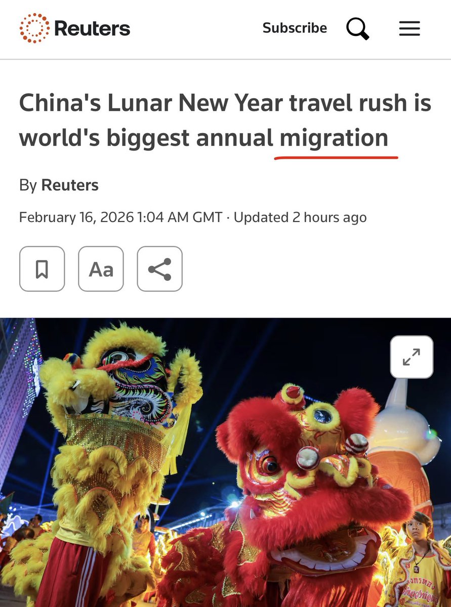 When Westerners travel for the holidays, it’s just ‘going home.’ When Chinese people do it, it’s suddenly ‘migration.’”
Are we animals?