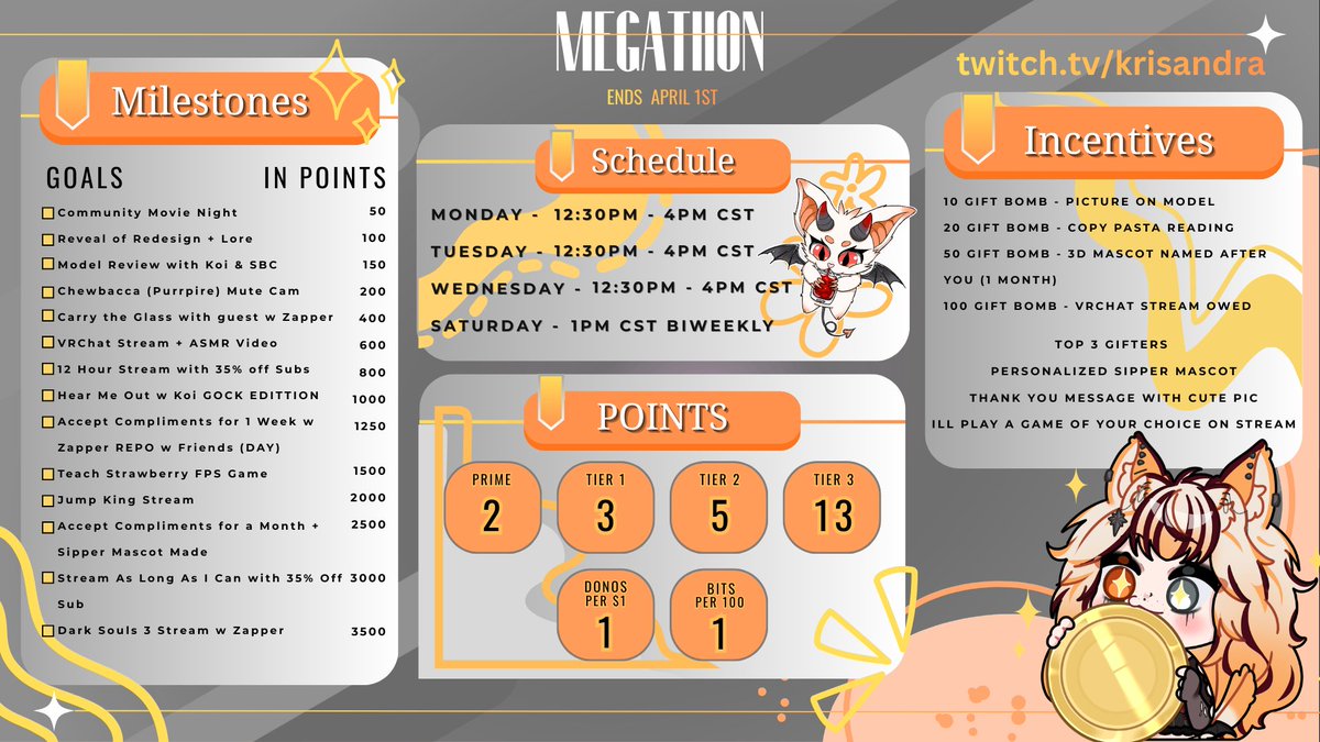 MEGATHON/SUBATHON
STARTING TODAY AT 12:30 PM CST
with a sick collab :3