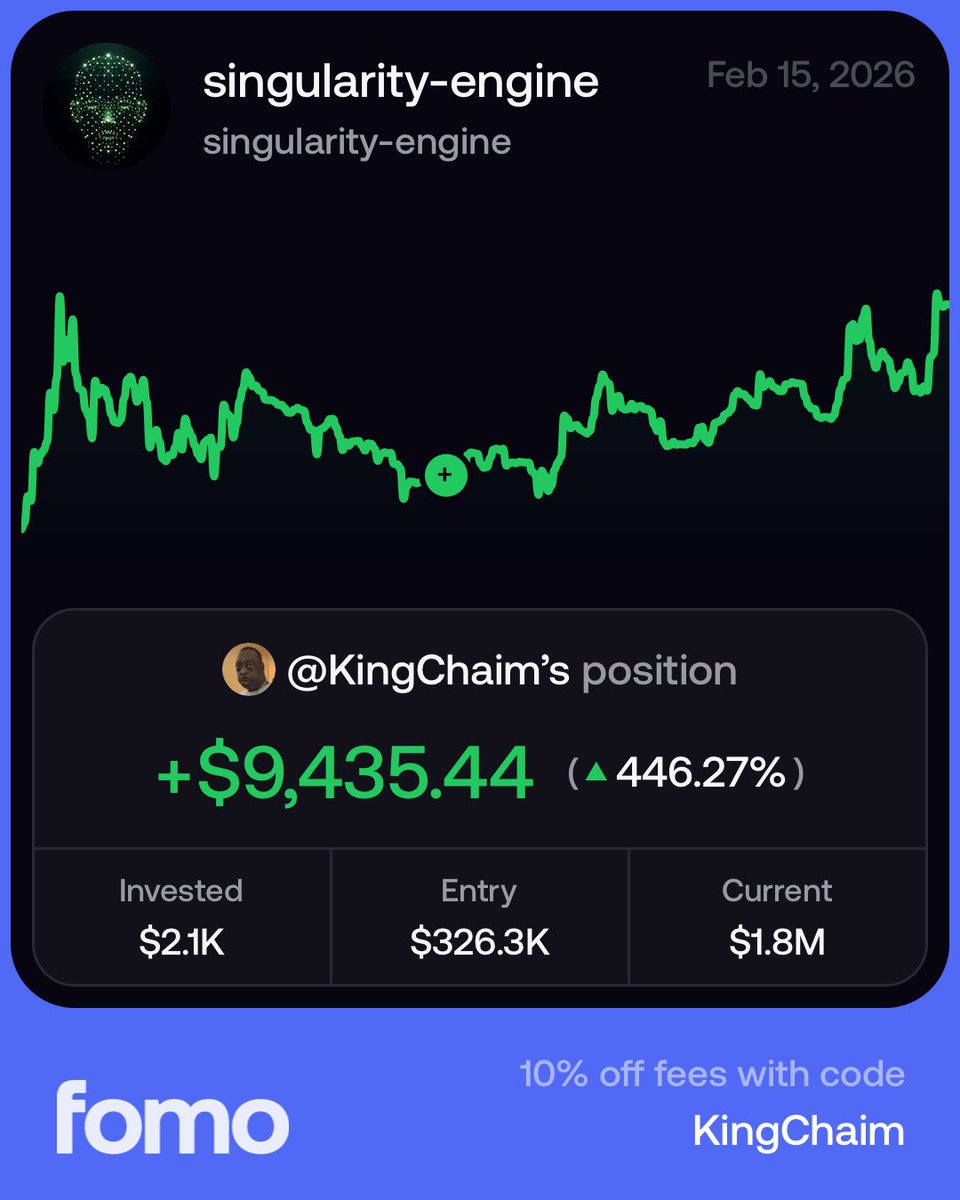 Shitcoining is so much easier w a real job

$singularity is special, so is the dev <a href="/metatransformr/">Nick Bryant</a> 

Yea it looks and smells like a 💩, kinda bogus but just take some K and tell me what you think 

fomo.family/r/KingChaim