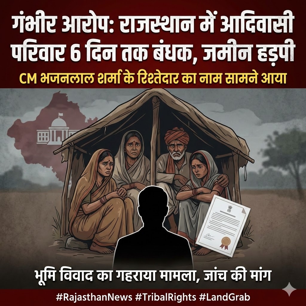 <a href="/BJP4India/">BJP</a> <a href="/BJP4Rajasthan/">BJP Rajasthan</a> सरकार ने आदिवासियों की पीठ में छुरा घोंपा है। राजस्थान काश्तकारी अधिनियम 1955 की धारा 42B को कमजोर कर जमीन कन्वर्जन के नाम पर आदिवासी हक छीने जा रहे हैं।
ये सुधार नहीं, खुली लूट है!
#बीजेपी_हटाओ_जमीन_बचाओ
<a href="/BhajanlalBjp/">Bhajanlal Sharma</a> <a href="/RajCMO/">CMO Rajasthan</a> <a href="/BAP12INDIA/">BAP</a> <a href="/MohanRoatBAP/">Mohan Lal Roat</a>