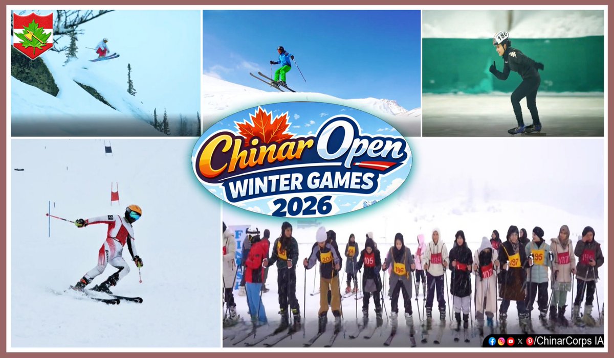 ChinarcorpsIA's tweet photo. ~ Chinar Open Winter Games 2026 ~

The Indian Army is set to host the Chinar Open Winter Games amid the snow-clad vistas of Gulmarg on 19–20 February 2026, aiming to promote winter sports and nurture emerging talent in Kashmir.

Combining adventure, endurance and competitive spirit, the event offers a premier platform for amateur athletes and enthusiasts to showcase their abilities amid the majestic Himalayas. Join this inspiring celebration of grit, excellence and the true spirit of winter sports.

#wintergames
#kashmir
@adgpi
@NorthernComd_IA
@JKSportsCouncil
@Media_SAI
@OfficeOfLGJandK