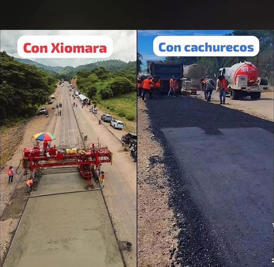 "Hay un poco de suelo en tu asfalto.
¿No se podía hacer mas delgado, verdad?🫢🤣 Les dejó la vara bien alta nuestra presidenta <a href="/XiomaraCastroZ/">Xiomara Castro de Zelaya</a>.