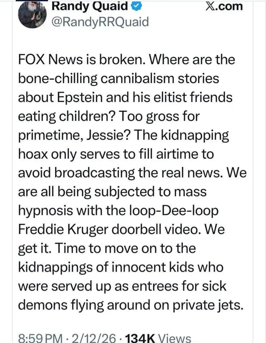 <a href="/RandyRRQuiad/">Randy Quaid</a> 

ALL OF MSM IS BROKEN RANDY !!!!