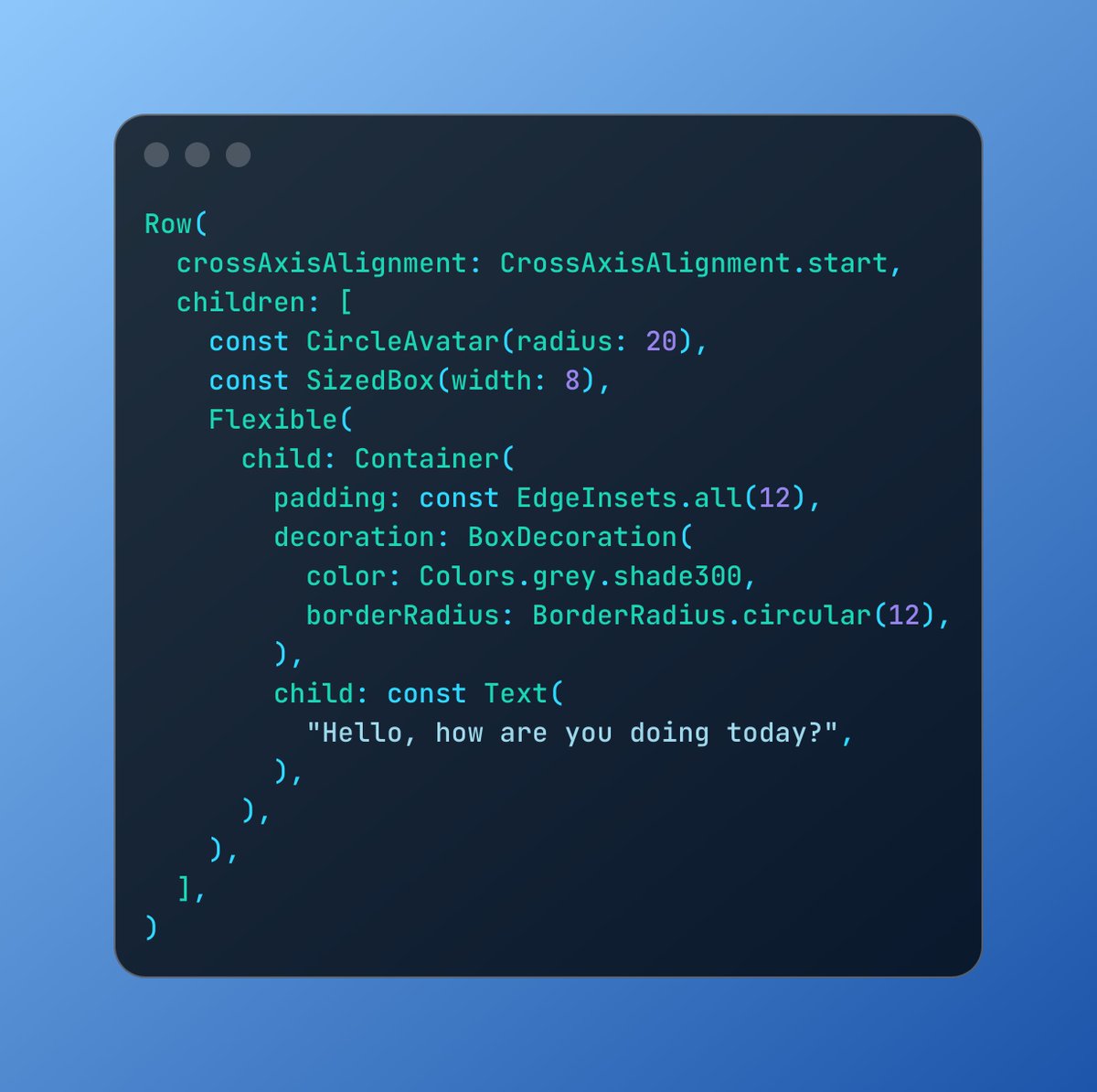 Flutter_Flakes's tweet image. Many developers use Expanded everywhere without realizing the difference.

Let's understand this Tip with a code snippet and visual UI example of a chat screen.

Small widget choice. Big UI difference.

#Flutter #Dart #Widget #FlutterFlakes