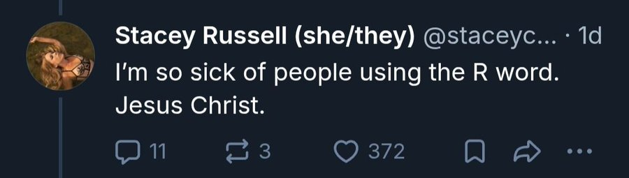 And I'm so sick of people taking the Lord's Name in vain, but here we are.