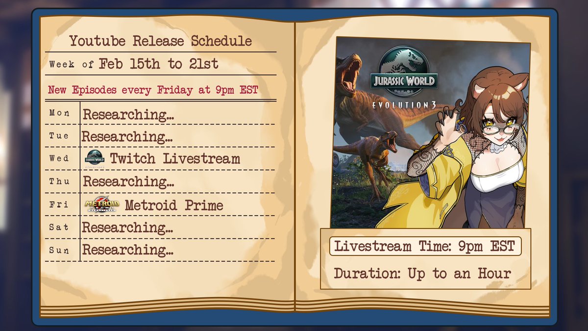 KLCarcosa's tweet photo. Schedule for Feb 15h to 21st https://t.co/szd0DtJHVd